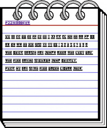 P22Woodcut Medium animated font preview