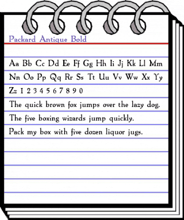 Packard Antique Bold animated font preview Packard Antique Bold animated font preview