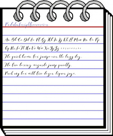 Paduka Script free version Regular animated font preview