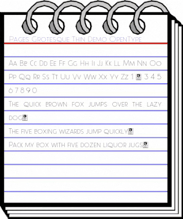 Pages Grotesque Thin Demo Regular animated font preview