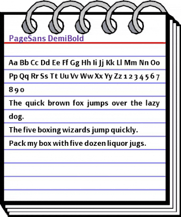 PageSans-DemiBold Regular animated font preview