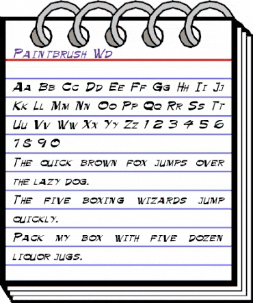 Paintbrush Wd Regular animated font preview