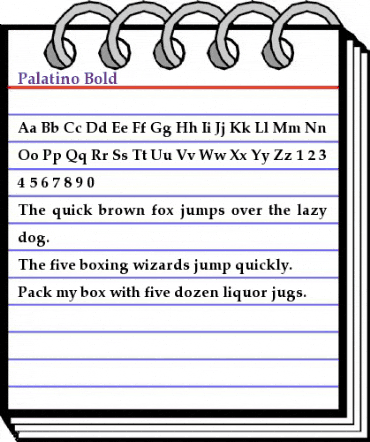 Palatino Bold animated font preview