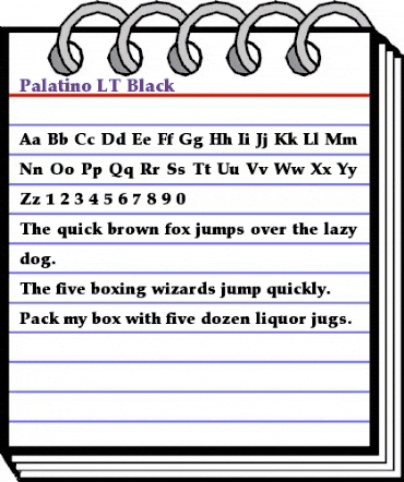 Palatino LT Black Regular animated font preview