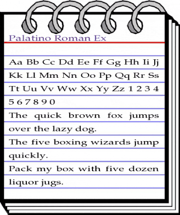 Palatino-Roman Ex Regular animated font preview