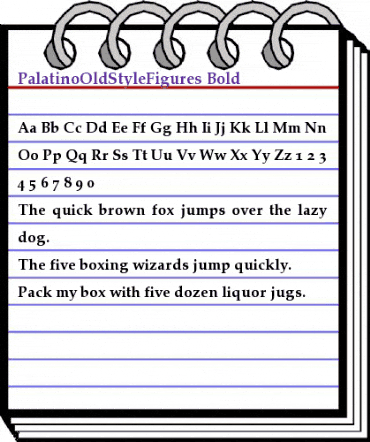 PalatinoOldStyleFigures Bold animated font preview