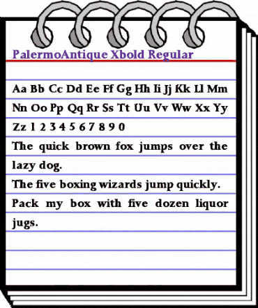 PalermoAntique-Xbold Regular animated font preview