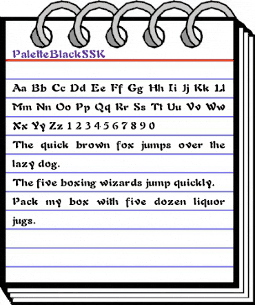 PaletteBlackSSK Regular animated font preview