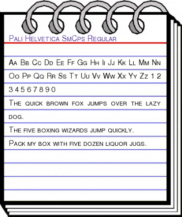 Pali Helvetica SmCps Regular animated font preview