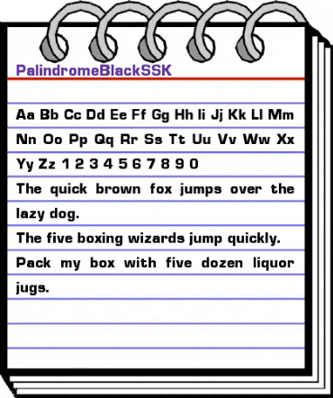 PalindromeBlackSSK Regular animated font preview PalindromeBlackSSK Regular animated font preview