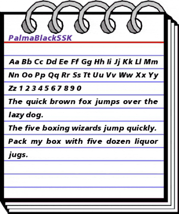 PalmaBlackSSK Regular animated font preview
