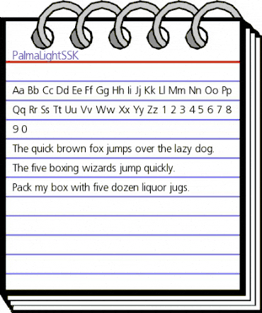 PalmaLightSSK Regular animated font preview