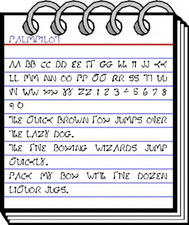 PalmPilot Regular animated font preview