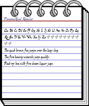 Panama Road Regular animated font preview