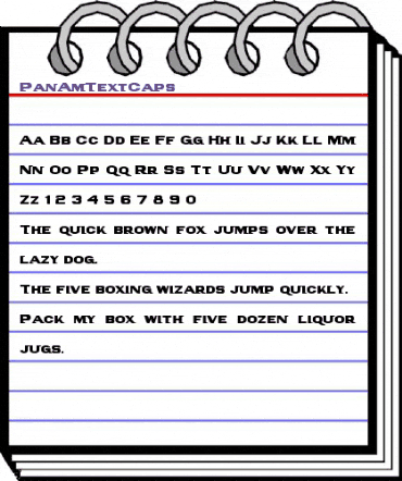 PanAmTextCaps Regular animated font preview