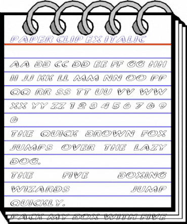 Paper Clip Ex Italic Italic animated font preview Paper Clip Ex Italic Italic animated font preview