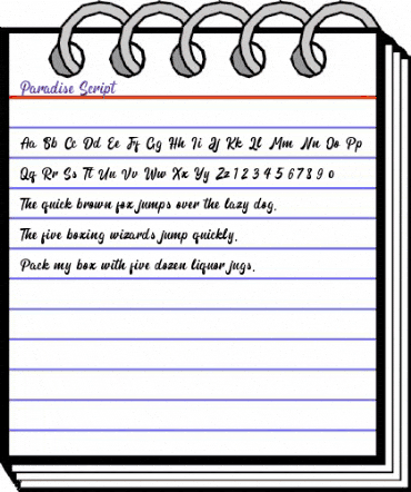 Paradise Script Regular animated font preview