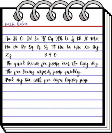 paris helen Regular animated font preview