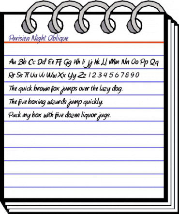 Parisien Night Oblique animated font preview Parisien Night Oblique animated font preview