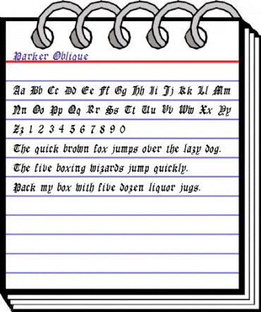 Parker Oblique animated font preview Parker Oblique animated font preview