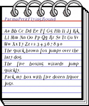 ParmaPetitFlyingRound Regular animated font preview