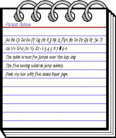 Parsnip Oblique animated font preview Parsnip Oblique animated font preview