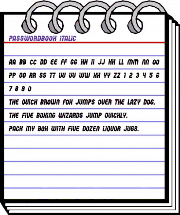 Password Book Italic animated font preview