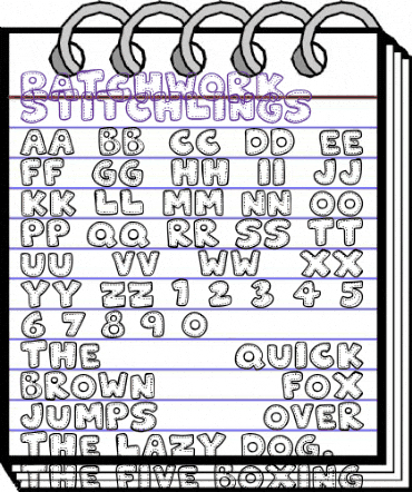 Patchwork Stitchlings Regular animated font preview