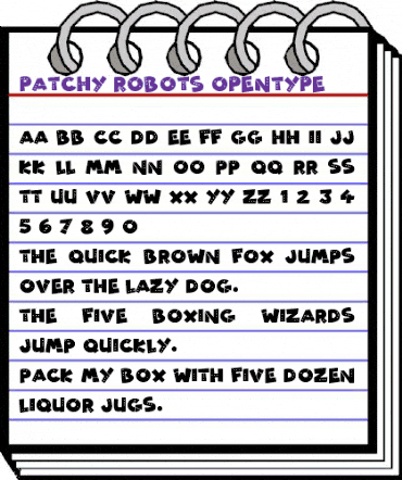 Patchy Robots Regular animated font preview