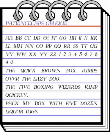 PatienceCaps Oblique animated font preview PatienceCaps Oblique animated font preview