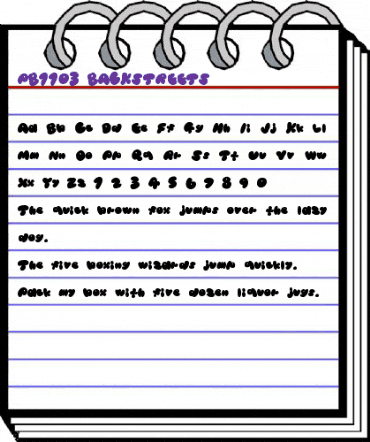 PB1103 BACKSTREETS Regular animated font preview PB1103 BACKSTREETS Regular animated font preview
