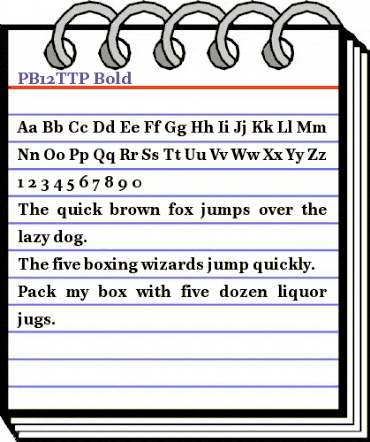 PB12TTP-Bold Regular animated font preview