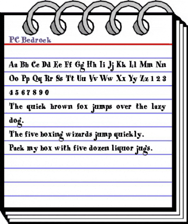 PC Bedrock Regular animated font preview