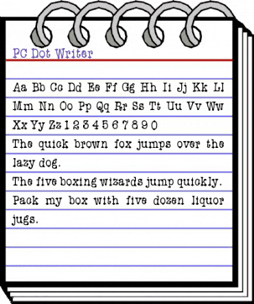 PC Dot Writer Regular animated font preview