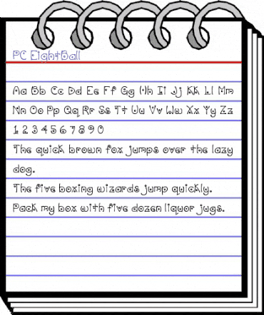 PC EightBall Regular animated font preview