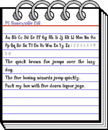 PC Honeyville Fill Regular animated font preview