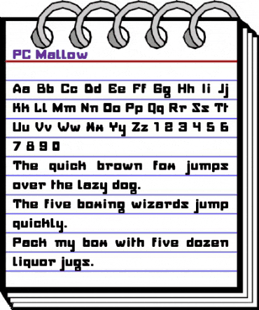 PC Mallow Regular animated font preview