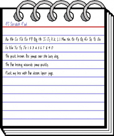 PC Scratch Pad Regular animated font preview