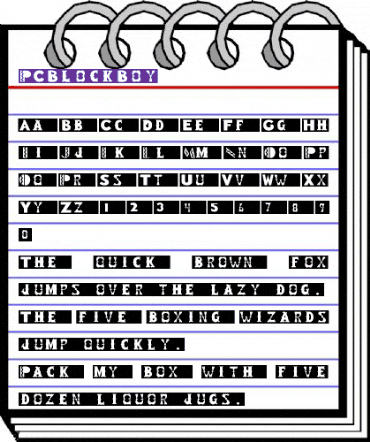 PCBlockBoy Regular animated font preview