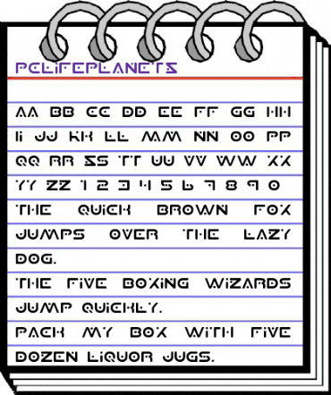 PCLifePlanetS Regular animated font preview