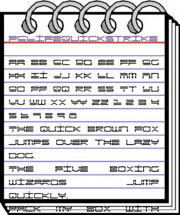 PCLifeQuickStrike Regular animated font preview