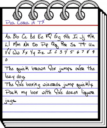 Pea Cara in TX Regular animated font preview