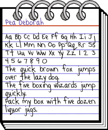 Pea Deborah Regular animated font preview