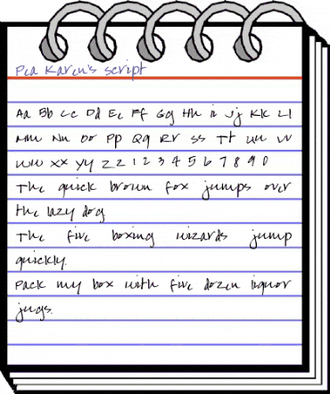 Pea Karen's Script Regular animated font preview
