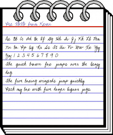 Pea XOXO from Karen Regular animated font preview