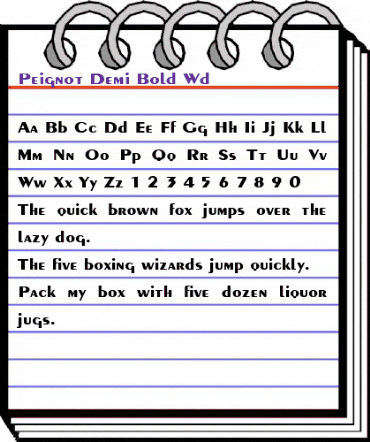 Peignot-Demi-Bold Wd Regular animated font preview