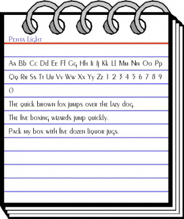 Penta-Light Normal animated font preview Penta-Light Normal animated font preview