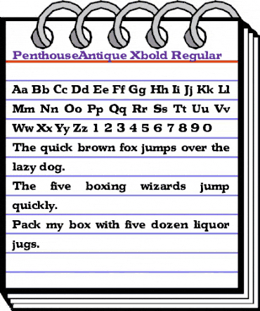 PenthouseAntique-Xbold Regular animated font preview