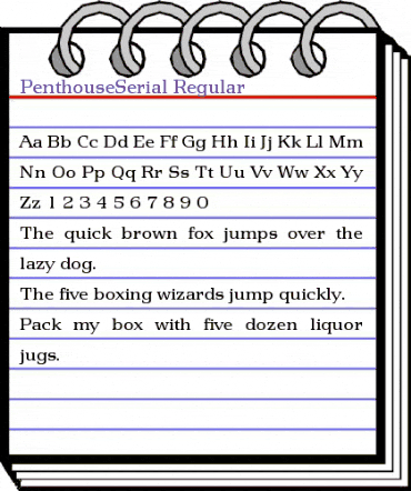 PenthouseSerial Regular animated font preview