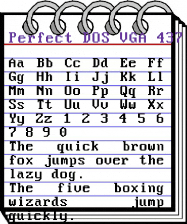 Perfect DOS VGA 437 Win Regular animated font preview